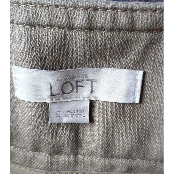 Ann Taylor Loft mini skirt khaki tan denim canvas 0 xxs xs classic casual summer - Picture 5 of 6